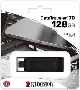 Kingston USB Stick 128GB - DataTraveler 70 - USB-C 3.2 - 100 MB/s — thumbnail 7