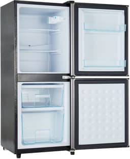 Gutent-Minikoelkast - 106L totaal - 60L koel en 46L vries - 7 temperaturen - LED-verlichting - Zilver en Zwart — thumbnail 5