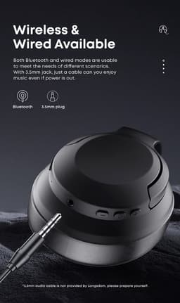 Draadloze Bluetooth Koptelefoon-Actieve Ruisonderdrukking ANC - Over-Ear — thumbnail 11