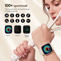 Avalue Smartwatch Dames & Heren - 1,8" AMOLED - Bluetooth Bellen - Hartslag & Bloedzuurstof - Slaaptracker - - Meerdere Sportmodi - Geschikt voor Android en iOS - Rose Gold en Wit — thumbnail 3