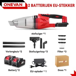 ONEVAN Steelstofzuiger Draadloos - Accustofzuiger - 12000 Pa zuigkracht - ultralichte stofzuiger - Handstofzuiger - voor dierenharen, tapijt, harde vloeren — thumbnail 2