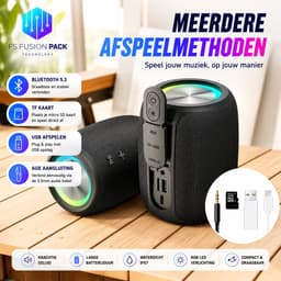 Draadloze Draagbare Luidspreker 10W Speaker RGB LED Draadloos & Wireless Fusion Pack M3 – Draagbare Bluetooth Speaker 10W | Waterdicht | RGB LED | Hifi Bas | BT/USB/TF/FM | Outdoor Wireless Speaker-Kerstcadeau-Nieuwjaar-2026-Verjaardag- — thumbnail 10