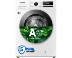 Heinner HWM-HME1014IVA10+++ Wasmachine - 10 kg - 1400 tpm - Energieklasse A-10% - Stoomfunctie met Allergy Care & Baby Care - 15 Programma’s - Quick Wash 15 min - Inverter Motor - Wit - 5 Jaar Garantie