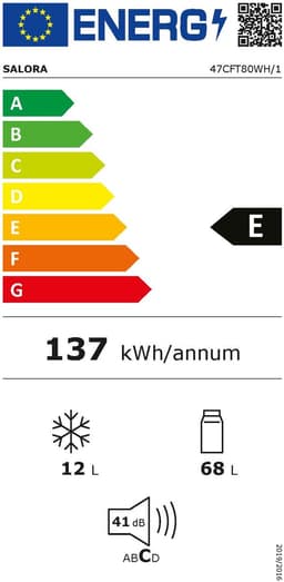 Salora COOLFREEZE48WH - Koelkast Tafelmodel - Koelkast - Tafelkoelkast - Wit - 80 L — thumbnail 8