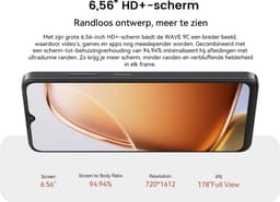 Blackview WAVE 9C Smartphone - 4G Dual SIM - 12 RAM 128GB ROM - Octa Core - 6.56 inch - Android 15 - 32GB TF kaart - Ringhouder Telefoonhoesje - Zwart — thumbnail 14