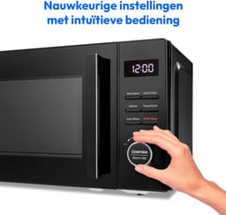 MEDION Magnetron met grill (20 L, 800 W magnetron, 1000 W grill, 9 automatische programma’s incl. ontdooien, 5 standen, 95 min timer, draaiplateau, MD12021), zwart — thumbnail 2