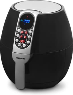 MEDION friteuse, ca. 1500 watt, digitaal bedieningspaneel, totale inhoud 4 liter, olievrij frituren, 30 min timer, oververhittingsbeveiliging, MD17320 zwart — thumbnail 10