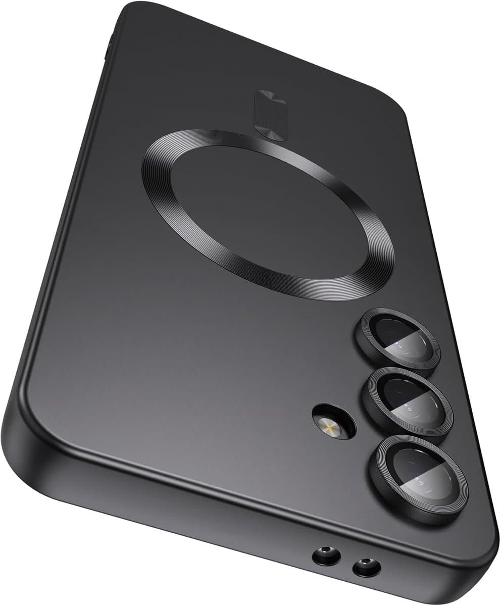 AziLine Magnetische Premium Zwart Hoes voor Galaxy S25 – Stijlvolle Bescherming met Ingebouwde MagSafe en Camera Lens Bescherming Geschikt voor Samsung Galaxy S25 — afbeelding 1