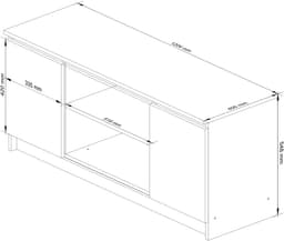 AKORD Furniture Factory OP0LRTVOLC005, 2 schappen, Mat, 2 deur(en), 400 mm, 1200 mm, 550 mm — thumbnail 5