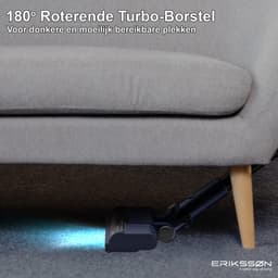 Erikssøn Steelstofzuiger Air Pro Max 9700 - 2 Accu's - Stofzuiger Draadloos - Zonder Zak Op Accu - Grijs/Blauw — thumbnail 7