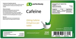 Cafeïne Tabletten - 200 Tabletten - PerfectBody.nl — thumbnail 3