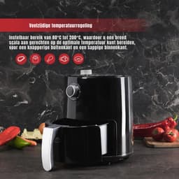 SCH® Mini airfryer - Airfryer - Airfryer klein - Zwart - ‎27cm x 27cm x 32cm — thumbnail 3