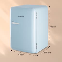 Klarstein Koelkast Audrey Mini retro - volume: 70 Liter - Temperatuur: 0-10 °C - 4 Niveaus - 2 Deurvakken - 3 Schappen - Compressiekoeling - mechanische thermostaat - retro design - Jaren 50 look Blauw - voor Keuken voor Kantoor — thumbnail 3