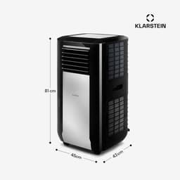 Klarstein airconditioner, 5-in-1 mobiele airconditioner, luchtontvochtiger, ventilator, nachtmodus, antibacteriële luchtreiniger, zeer stille & mobiele airconditioner met luchtafvoerslang, 15000 BTU, pikzwart,4 kW voor 72 m² - Afstandsbediening — thumbnail 4