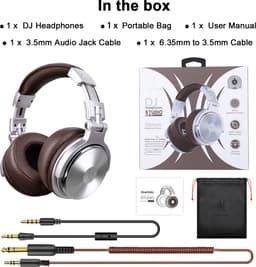 OneOdio Pro40 Silver-brown - Koptelefoon - ANC Bluetooth Headphone - Draadloze Over-Ear Koptelefoon - Active Noise Cancelling - Microfoon - Incl. Carry Case, USB & Aux Kabel - 40 Uur Afspeeltijd — thumbnail 10