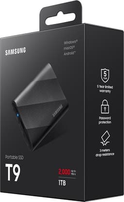 Samsung Portable T9 - Externe SSD - USB C 3.2 - Inclusief USB C en USB A kabel - Geschikt voor iPhone USB C - 1 TB — thumbnail 16