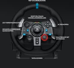 Logitech G29 - Gaming Stuurwiel - Driving Force - Racing + Pedalen - PS4, PS5 & PC — thumbnail 22