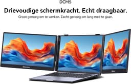 Blackview DCM5 Draagbare Monitor - 14-inch FHD Dubbel Scherm - Extra Scherm voor Laptops 13-17,3 inch - Ultradun Opvouwbaar - 100W PD Opladen- USB-C- Plug & Play - Grijs — thumbnail 9