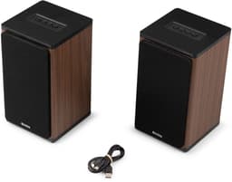 Draadloze speakers - Audizio BS20 speakerset - Luidspreker boxen met Bluetooth - Oplaadbare accu - Houtlook — thumbnail 11