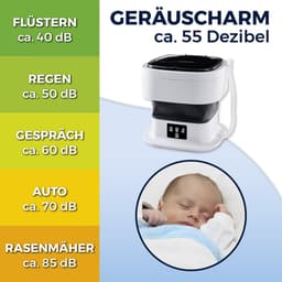 CLEANmaxx mini-wasmachine, ideaal voor onderweg | Mobiele wasmachine met 2 wasprogramma's en een centrifugeerprogramma | Opvouwbaar en stil | Voor maximaal 1 kg wasgoed | Geschikt voor kamperen en reizen — thumbnail 11