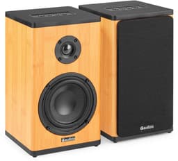Draadloze speakers - Audizio BS20 speakerset - Luidspreker boxen met Bluetooth - Oplaadbare accu - Bamboe — thumbnail 9