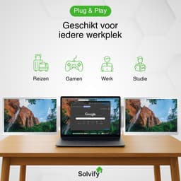 Portable Monitor 2x 15,6 inch Full HD - Tri Screen Laptop Scherm Uitbreider - Extra Scherm Laptop - Draagbare Monitor - Plug & Play - Solvify — thumbnail 8