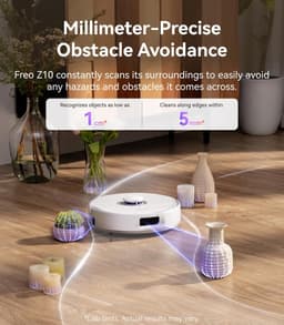 NARWAL Freo Z10 Robot Vacuum Cleaner and Mop with Anti-Burdock System, 15,000Pa, 75°C Cleaning, Drying, Automatic Lift, Self Emptying, Obstacle Avoidance, for Pet Hair — thumbnail 5