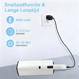 Dierenhaar stofzuiger-Kruimelzuiger - handheld huisdier haar verwijderaar-draadloze stofzuiger voor huisdieren-honden katten haar remover-compact mini stofzuiger-AKS-801-wit — thumbnail 2