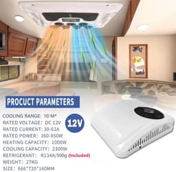 Lifero Airconditioning - Caravan Airco - Dak Airco Kamperen - 2300W Airconditioner voor RV, camper, Vrachtwagens, Boten - Dakmodel — thumbnail 6