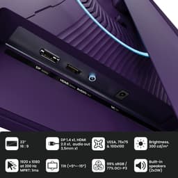 Arozzi Nova 24" Gaming Monitor - Full HD IPS - 200Hz - Paars — thumbnail 10