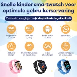 AngelTech Ultra GPS Horloge Kind Met Simkaart 4G – SOS knop – Smartwatch Kinderen – Whatsapp - HD Camera en Videobellen – Smartwatch Kind – GPS Tracker Kind – Smartwatch Kids - Elke polsmaat - Zwart — thumbnail 9