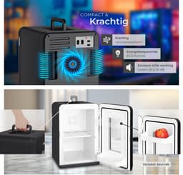 tectake® Mini-Autokoelkast - Draagbare minibar 14L - 2-in-1-functie: koelen en verwarmen - 5 tm 65 °C - Mini Koelkast - Elektrische Koelbox - 12v + 220/240v Aansluiting - Draagbare Campingkoelkast — thumbnail 5