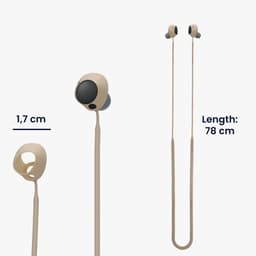 kwmobile Strap Compatible with Sony WF-C700N - Silicone Cord Holder for Wireless Earphones - Beige — thumbnail 5