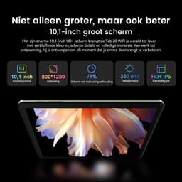 Blackview Tablet - Tab 20 WiFi Tablet - Met Hoes, Screenprotector - Android 15 - 12GB RAM + 64GB ROM(2TB Externe) - 10 inch HD Scherm - 6000mAh - Bluetooth 5G WiFi - Grijs — thumbnail 11