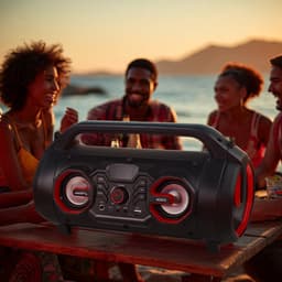 Audiocore AC875 Bazooka Draagbare Bluetooth-luidspreker Boombox 30W (20W + 5Wx2) IPX4 Spatwaterdicht / Radio / microSD / Aux-In / USB / Verlichting / Microfoonpoort / Afstandsbediening — thumbnail 14