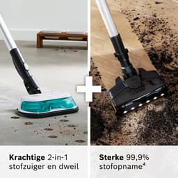 Bosch Unlimited 7 - Steelstofzuiger met dweilfunctie – Draadloos en zonder zak – Vacuum Cleaner – ProHygienic Aqua – BCS71HYG1 — thumbnail 4
