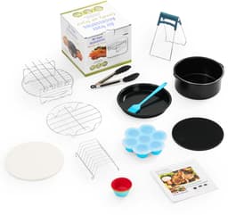YONO Airfryer Accessoires Set XL - Ø 20cm - Universeel geschikt voor Princess/Tefal/Inventum/Philips/Tristar - 18 Delig — thumbnail 4