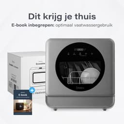 Skoov Mini Vaatwasser met waterreservoir - 3 couverts - 6 wasprogramma's - 45cm - Kleine smalle vrijstaande afwasmachine - Camping - Grijs — thumbnail 13