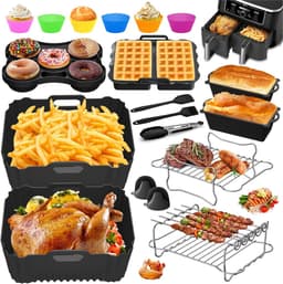 Ninja Heteluchtfriteuse Accessoires - Airfryer Accessoires Gescht voor Ninja Foodi Max Dual Zone AF400EU AF451EU 9,5L, Siliconenvorm Heteluchtfriteuse voor Russell Hobbs 2 Kamers 9L — thumbnail 1