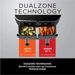 Foodi Max Dual Zone Airfryer – 2 Laden – 9.5L – 6-In-1 Functies – Olievrij – Anti-Aanbak – Vaatwasserbestendig – Zwart — thumbnail 6