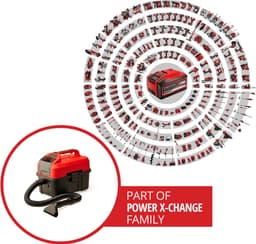 Einhell Accu Nat-/Droogzuiger TE-VC 18/10 Li Solo - Power X-Change - 18 V/Li-Ion - 10 L - 90 mbar - Slanglengte/-diameter: 2.0 m/36 mm - 72 dB - Blaasfunctie - Incl. 6-delige Accessoireset - Excl. accu en lader — thumbnail 11
