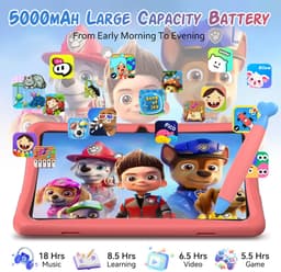 TABWEE K10 Tablet - 10.1 Inch FHD - 12GB RAM - 64GB ROM - SD 2TB - 5000 mAh - Android 15 - WiFi 6 - uitstekend cadeau voor kinderen - Roze — thumbnail 3