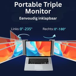 Portable Monitor Triple - Full HD - Geschikt Voor 15” / 18,1” Tri-Screen - Laptop Scherm Uitbreider - Inclusief Beschermhoes en Kabels — thumbnail 3