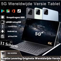 Mookes Tablet Android Snapdragon888 11Inch Hd 12GB 512GB 12000Mah 5G Dual Sim Bluetooth Wifi Gps Tafels - Black — thumbnail 2