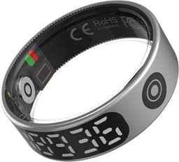 WizBay Premium Select® Smart Ring LED Dark Grey Zilver - Maat 9 - Hartslag Slaap Zuurstof - Gesture - Multi Sport Modi — thumbnail 3