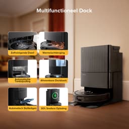 Roborock Qrevo S5V-Robotstofzuiger met dock-12000 Pa zuigkracht-FlexiArm-dweilen-Reactief obstakel vermijden-Dubbele anti-klitfunctie-Warmeluchtdroging-Obstakelvermijding en slimme navigatie-Zwart — thumbnail 2