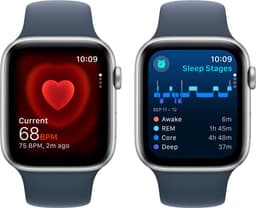 Apple Watch SE 2023 - GPS + Cellular - 44mm Silver Aluminium Case with Storm Blue Sport Band - S/M — thumbnail 3