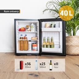 TZS First Austria Mini koelkast - Minibar - 40 liter - Vrijstaand - Volledig stil 22dB - Zwart — thumbnail 6