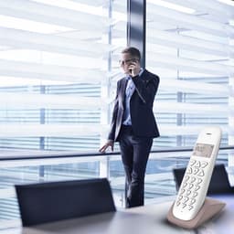 ApexArte® Huistelefoon - Senioren Telefoon Vaste Lijn - GSM - Taupe — thumbnail 2