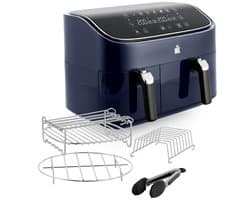 BK Supreme XXXL Airfryer 9L - PFAS vrij - dubbele mand 3L + 6L - met 4-delige grillset